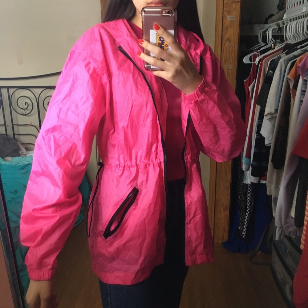 Hot pink windbreaker